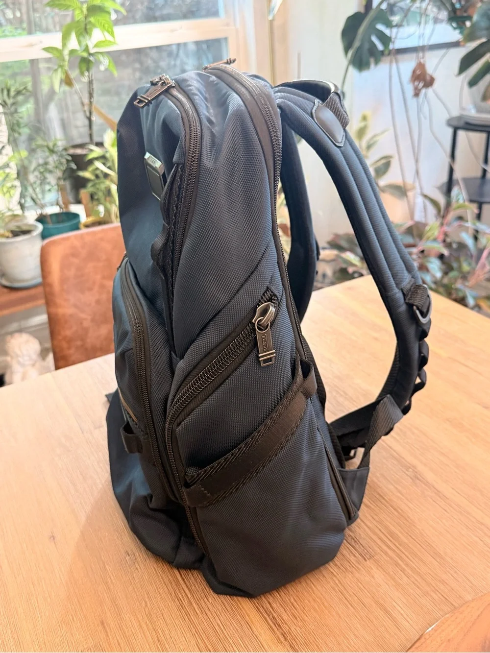 Tumi Navy Nylon Men's Backpack with Front Utility Pocket
